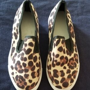Leopard Slip On Tennis Shoes